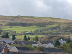 
Panorama of tips above Winchestown, Brynmawr, October 2012